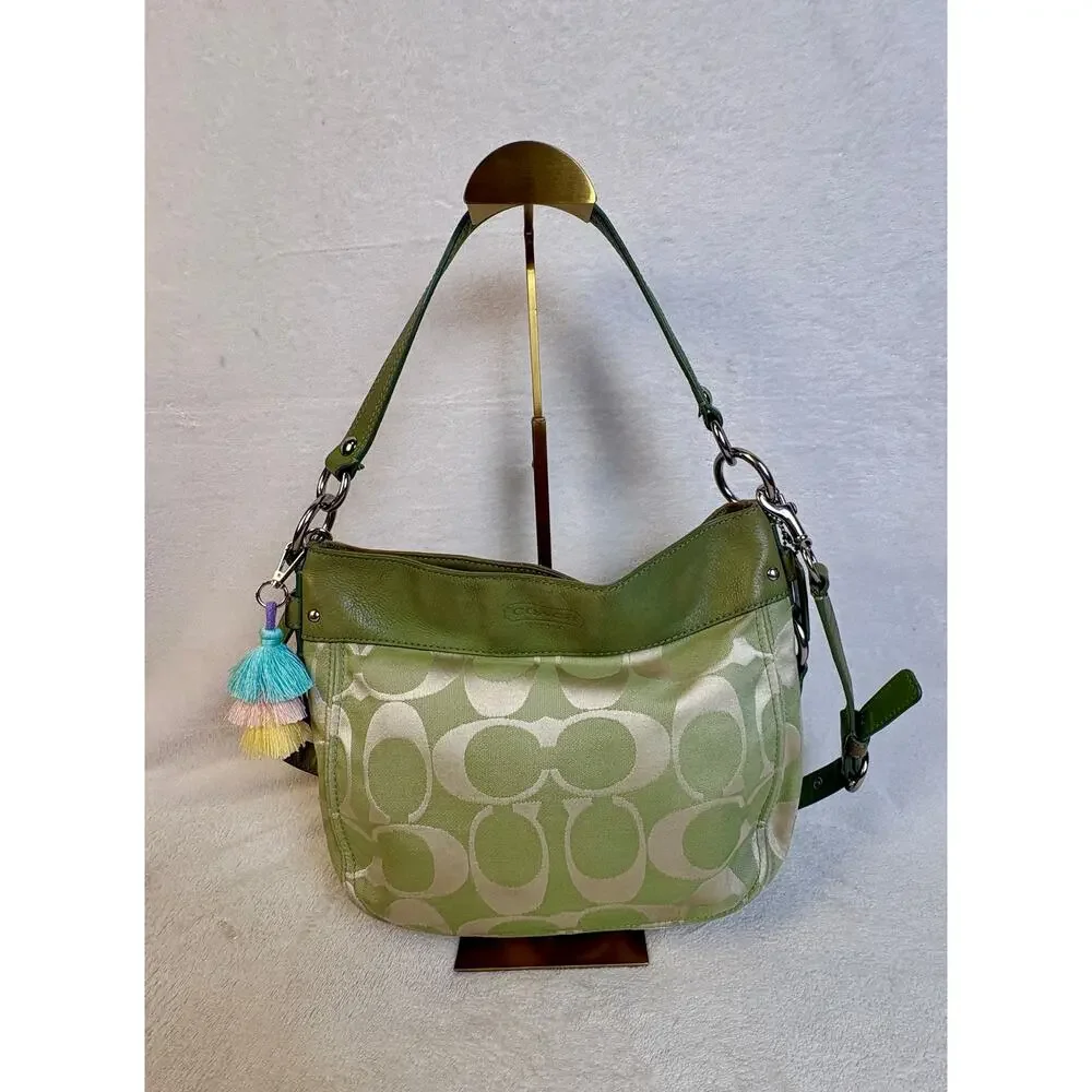 Coach Y2K Zoe Signature Hobo in Pistachio Colorway